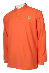 P1192 Polo shirt orange loose long sleeve Polo sleeve Polo sleeve supplier